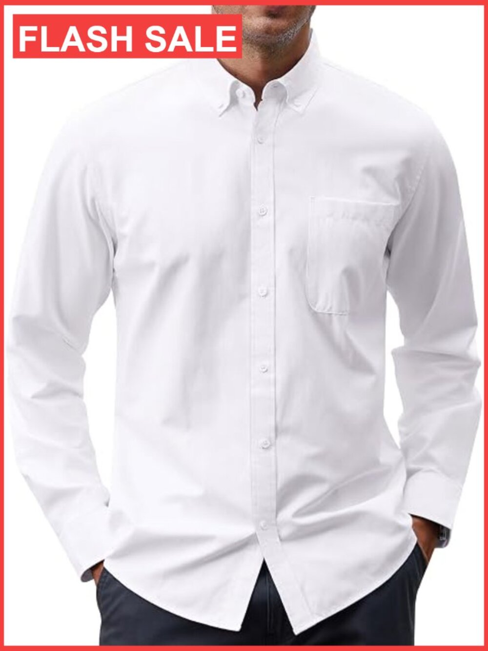 Men's Oxford Button Down Shirt Long Sleeve Casual Dress Shirt with Pocket